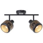 Brilliant Tyas Luce da soffitto Aluminium Metallo Nero Oro | Adatto per 2x E14
