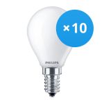 Confezione Multipack 10x Philips Corepro LED Lustre E14 Sferica Ghiaccio 4.3W 470lm - 827 Bianco Molto Caldo | Sostitutiva 40W